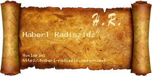 Haberl Radiszló névjegykártya